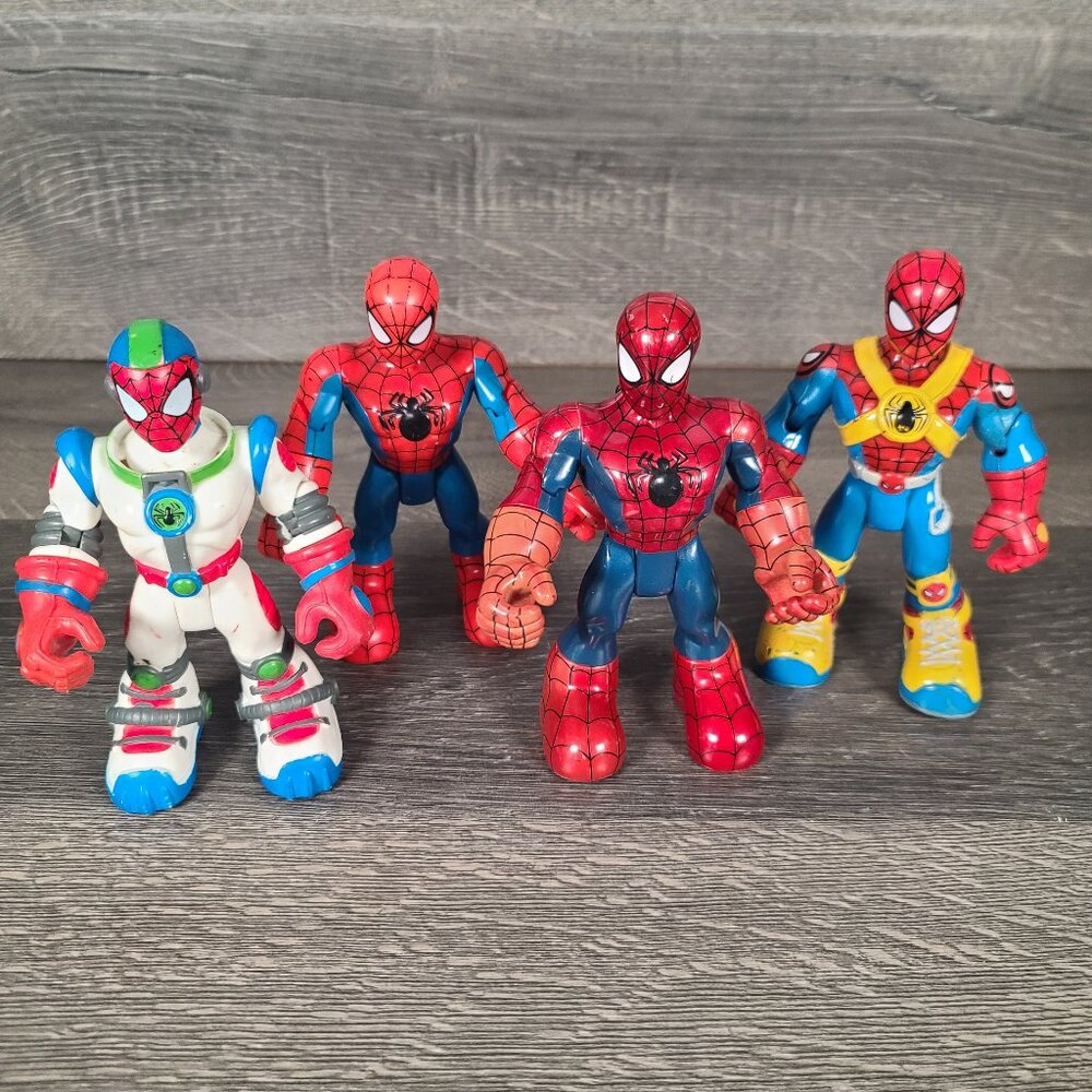 Spider-Man and & Friends Set Of 4 Spiderman Super Heroes Figures Playwell